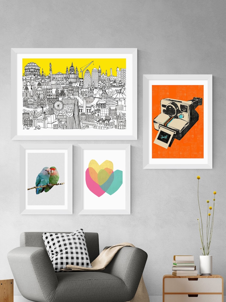 East End Prints White London Jungle Framed Print - Image 1 of 4