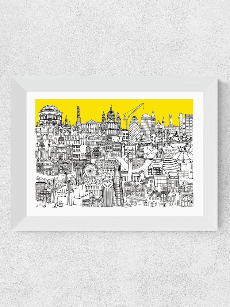 East End Prints White London Jungle Framed Print - Image 4 of 4 East End Prints White London Jungle Framed Print - Image 4 of 4