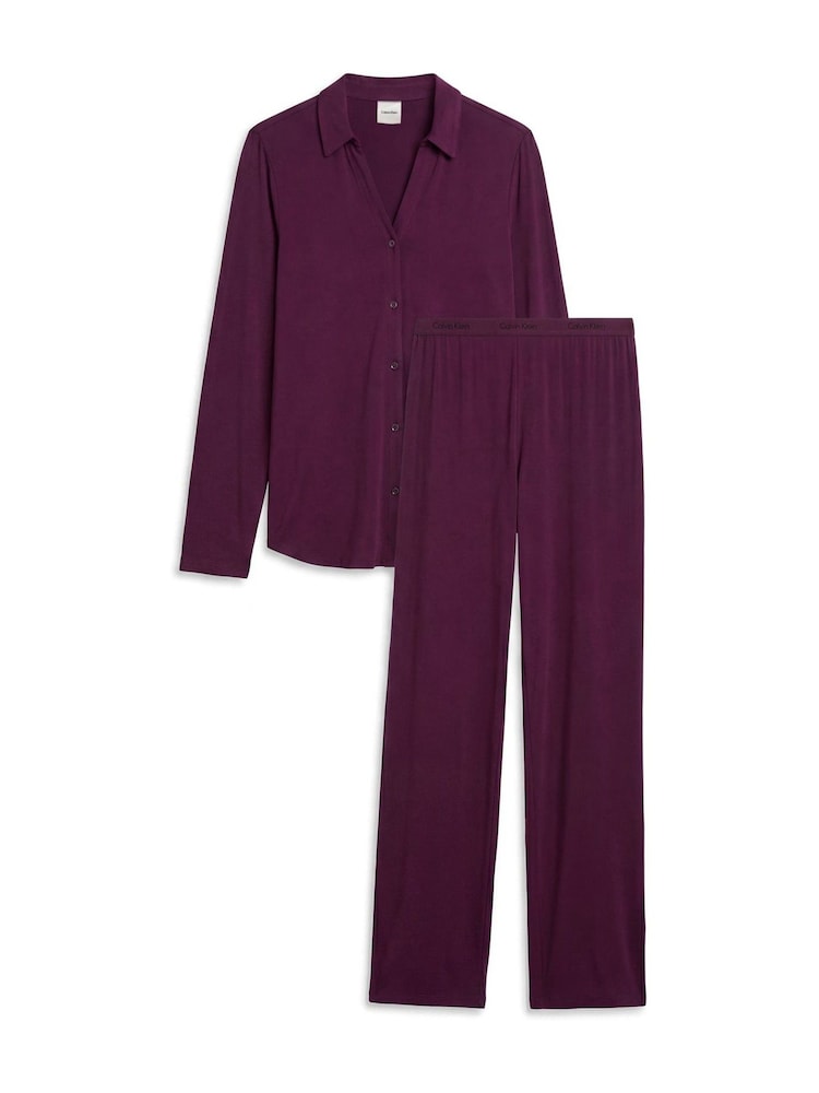 Calvin Klein Purple Ultra Soft Modal Shirt and Pyjamas Set - Image 5 of 5