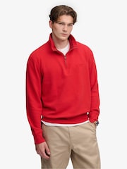 Superdry Red Essential Serif Logo Half Zip Sweatshirt - Image 1 of 6
