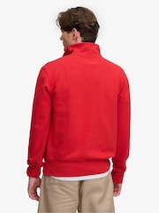 Superdry Red Essential Serif Logo Half Zip Sweatshirt - Image 2 of 6