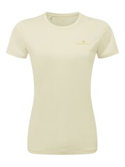 Ronhill Womens Cream Tech Short Sleeve Running T-Shirt - Image 3 of 4