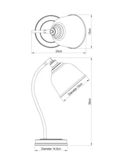 Brushed Chrome Gloucester Brushed Chrome Desk Lamp - Image 6 of 6