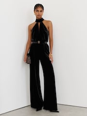 Reiss Black Jodie Petite Jumpsuit - Image 1 of 9