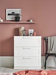 White Flynn 3 Drawer Chest of Drawers - Image 1 of 9