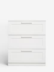 White Flynn 3 Drawer Chest of Drawers - Image 2 of 9