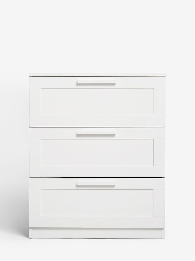 White Flynn 3 Drawer Chest of Drawers - Image 2 of 9