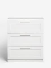 White Flynn 3 Drawer Chest of Drawers - Image 3 of 9