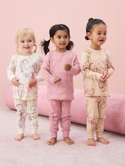 Neutral Character Printed Snuggle Pyjamas 3 Pack (9mths-12yrs) - Image 1 of 11