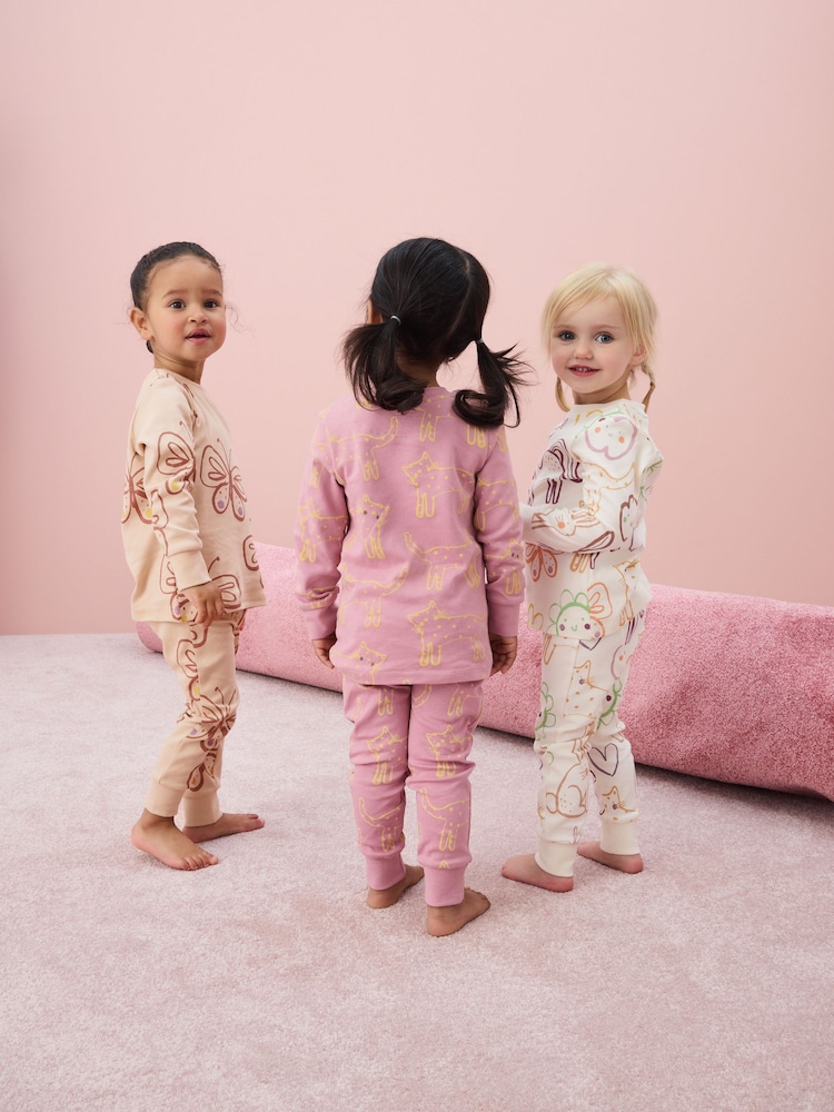 Neutral Character Printed Snuggle Pyjamas 3 Pack (9mths-12yrs) - Image 2 of 11