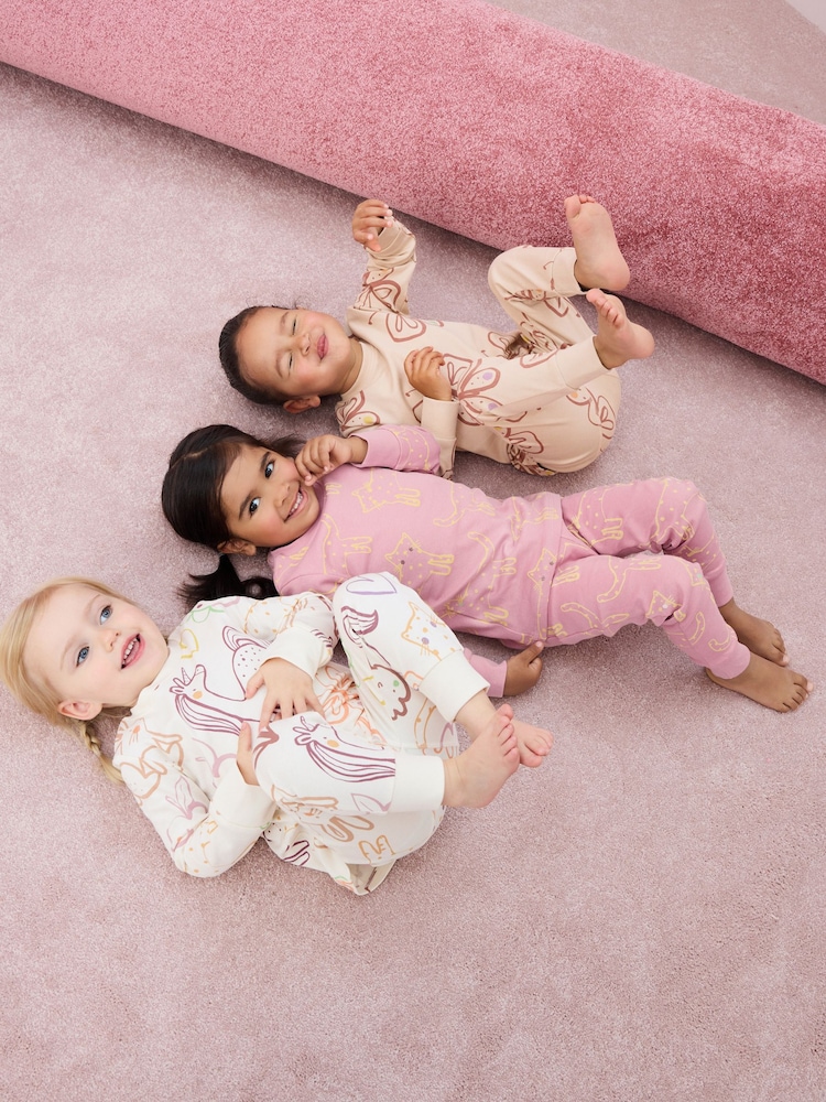 Personnage neutre - Lot de 3 pyjamas confortables imprimés (9mois à12ans) - Image 3 of 11
