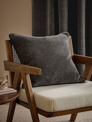 Yard Charcoal Heath Washed Velvet Textured Fibre Filled Cushion - Image 1 of 3