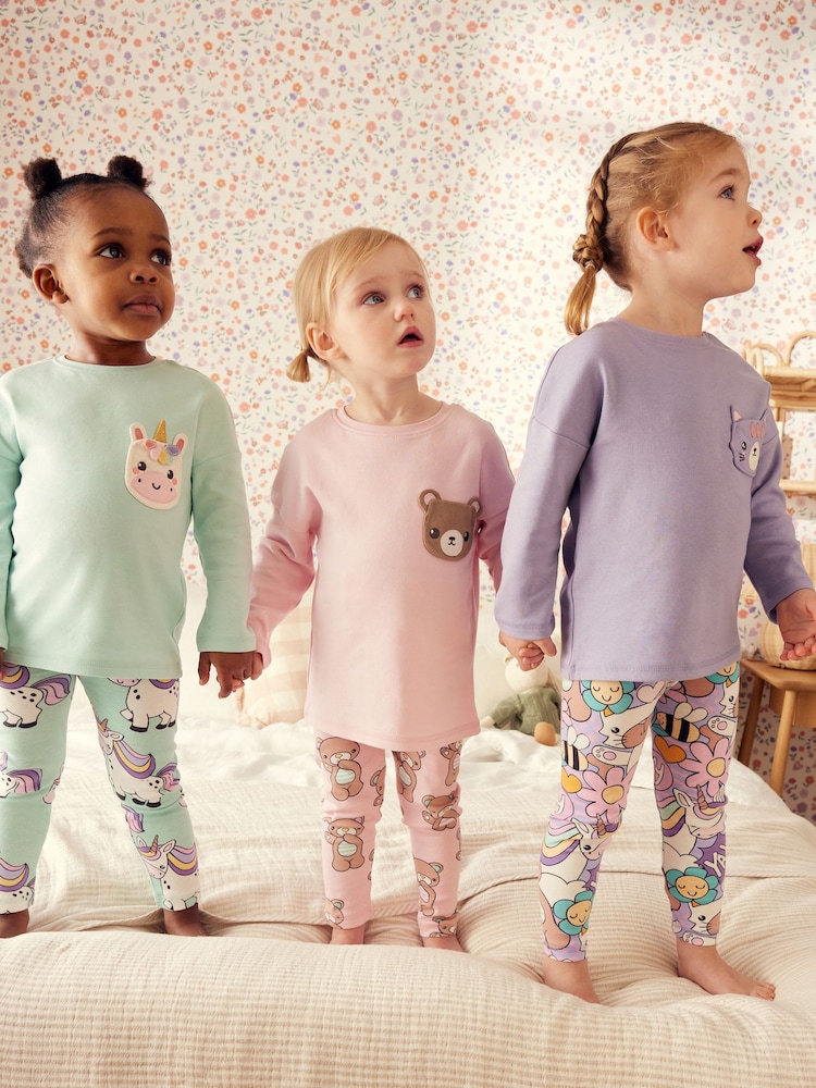Pastell/Motiv - Pyjamas mit Leggings im 3er-Pack (9 Monate – 10 Jahre) - Bild 2 von 12 Pastell/Motiv - Pyjamas mit Leggings im 3er-Pack (9 Monate – 10 Jahre) - Bild 2 von 12