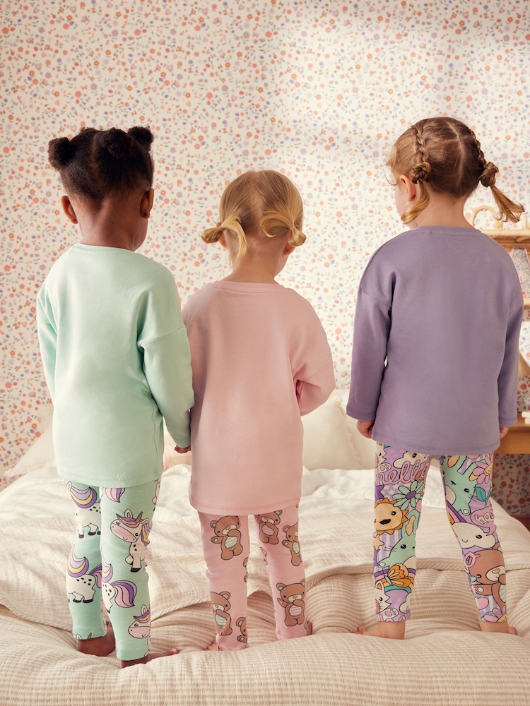 Pastel Character Legging Pyjamas 3 Pack (9mths-10yrs) - Image 3 of 12