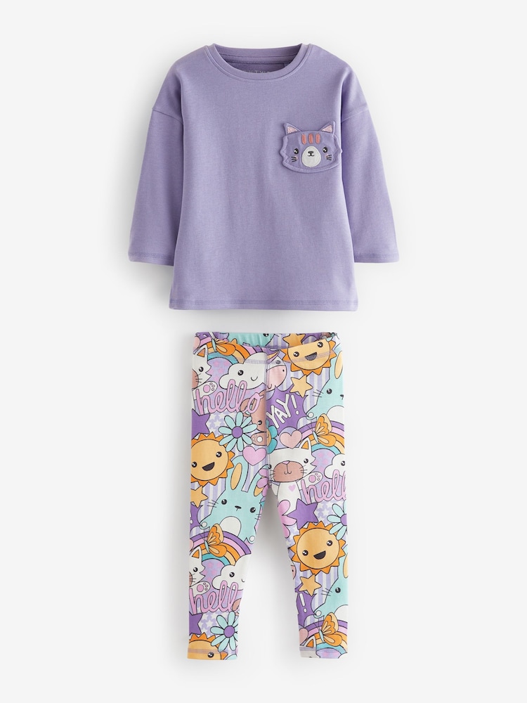 Pastel Character Legging Pyjamas 3 Pack (9mths-10yrs) - Image 9 of 12