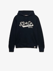 Superdry Blue SD&Co Washed Embroidered Relaxed Hoodie - Image 5 of 6