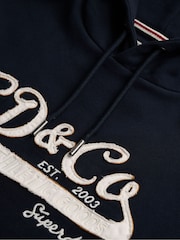 Superdry Blue SD&Co Washed Embroidered Relaxed Hoodie - Image 6 of 6
