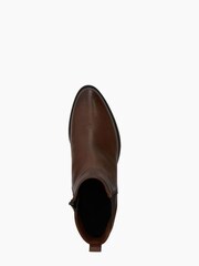 Dune London Brown Pouring V Cut Elastic Heeled Boots - Image 4 of 5