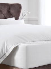 White Collection Luxe 600 Thread Count 100% Cotton Sateen Extra Deep Fitted Sheet - Image 1 of 2