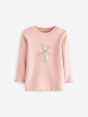 Pink/Blue Mouse Woven Bottoms Pyjamas 2 Pack (9mths-10yrs) - Image 10 of 12