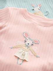 Pink/Blue Mouse Woven Bottoms Pyjamas 2 Pack (9mths-10yrs) - Image 12 of 12