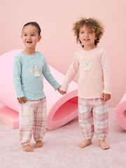 Pink/Blue Mouse Woven Bottoms Pyjamas 2 Pack (9mths-10yrs) - Image 2 of 12