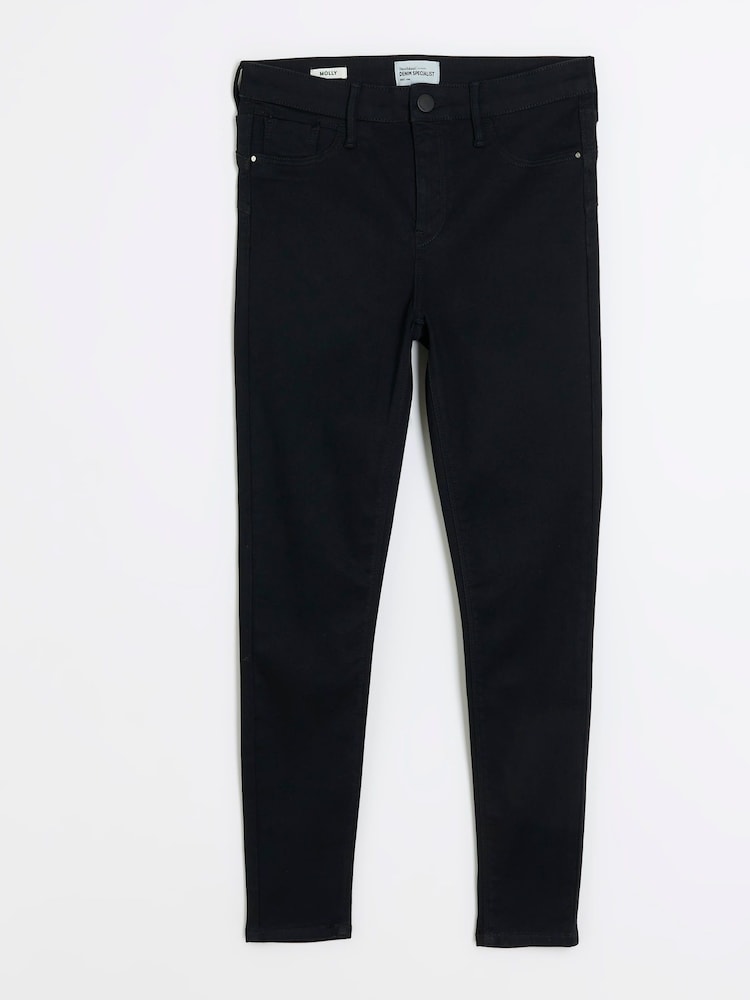 River Island Black Mid Rise Skinny Bum Sculpt Jeans - Image 6 of 8