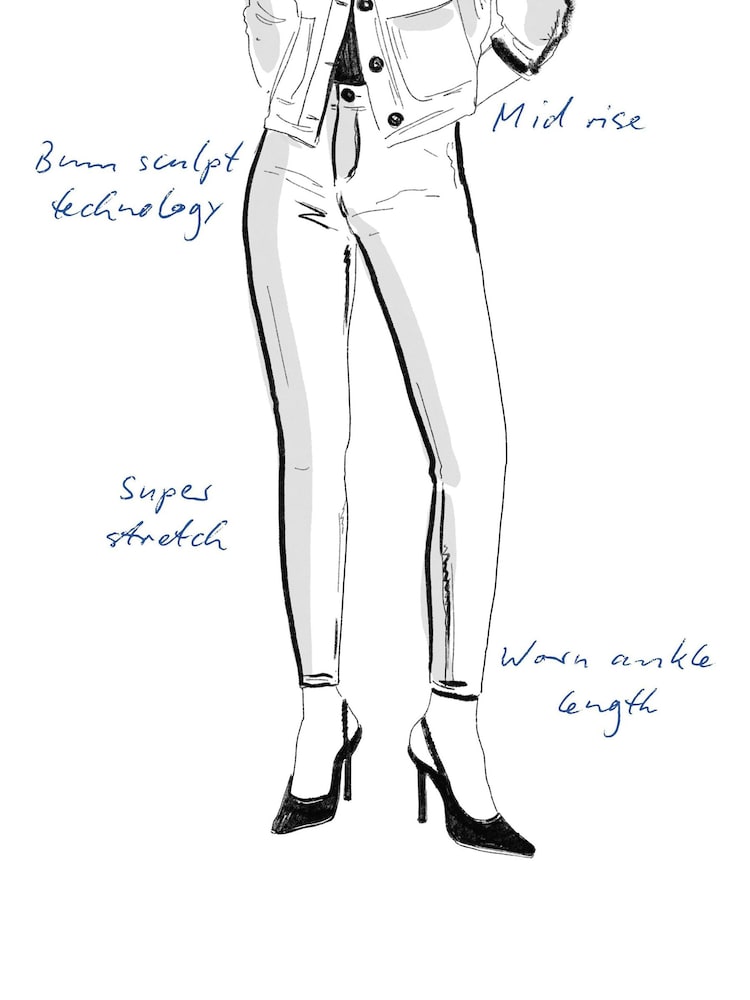 River Island Black Mid Rise Skinny Bum Sculpt Jeans - Image 8 of 8