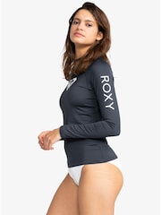 Roxy Blue Whole Hearted Long Sleeved Rash Vest - Image 3 of 5