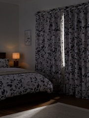 Blue/Neutral Blossom Floral Eyelet Blackout/Thermal Curtains - Image 3 of 8