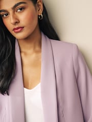 Purple Relaxed Ruched Sleeve Blazer - Image 4 of 8