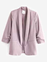 Purple Relaxed Ruched Sleeve Blazer - Image 7 of 8