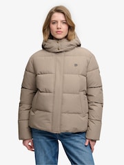 Superdry Brown Premium Puffer Jacket - Image 1 of 8