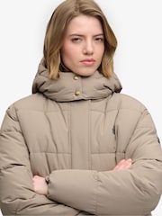 Superdry Brown Premium Puffer Jacket - Image 6 of 8