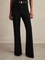 Reiss Black Gabi Petite Flared Suit Trousers - Image 4 of 8