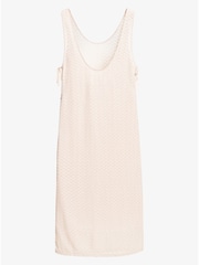 Roxy Cream 100% Cotton Midi Beach Dress with Slits - Image 6 of 6