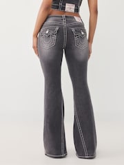 True Religion Black Twisted Mid Rise Ultra Flare Big Jeans - Image 4 of 6