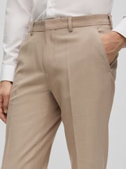 BOSS White Leon Micro Patterned Stretch Regular Fit Trousers - Image 2 of 5