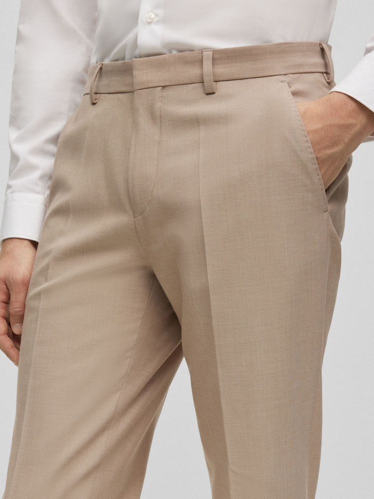 BOSS White Leon Micro Patterned Stretch Regular Fit Trousers - Image 2 of 5