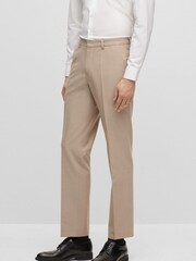 BOSS White Leon Micro Patterned Stretch Regular Fit Trousers - Image 3 of 5