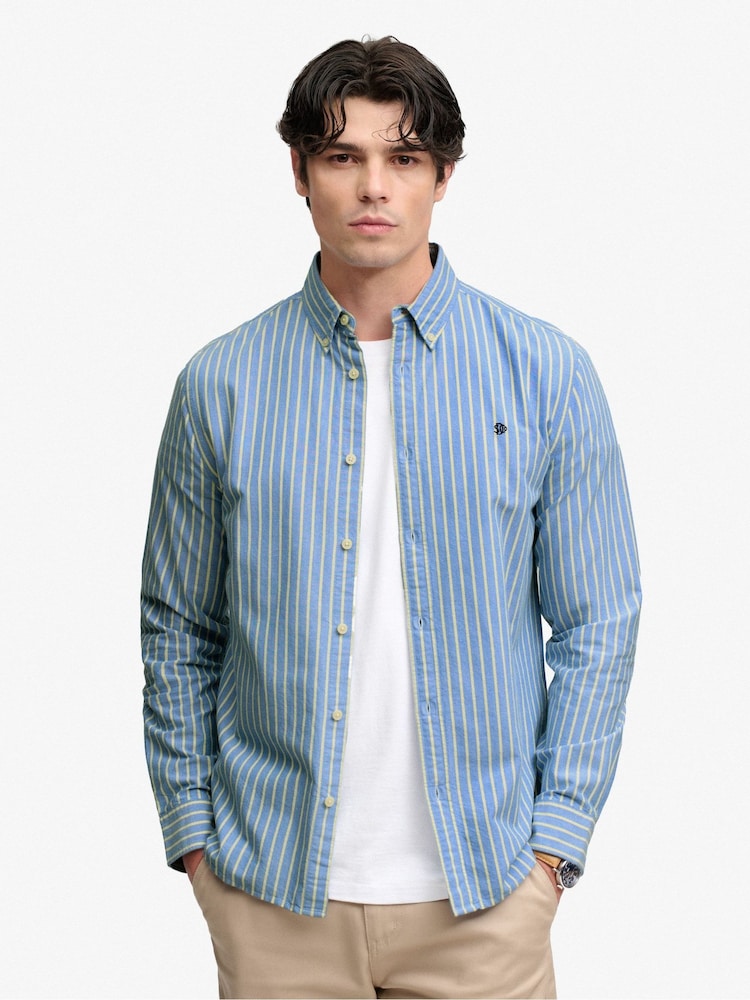 Light Blue Stripes - Cămașă cu mânecă lungă Superdry Preppy Oxford - Imaginea 1 din 6