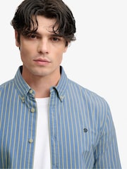 Light Blue Stripes - Cămașă cu mânecă lungă Superdry Preppy Oxford - Imaginea 4 din 6