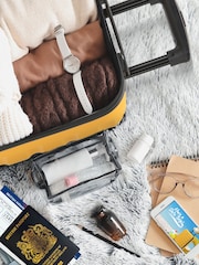 Rumena/črna - Flight Knight Hardcase velik karirast; s karirastim vzorcem in Suitcases and Cabin Case Set of 3 - Slika 4 iz 7