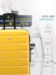 Rumena/črna - Flight Knight Hardcase velik karirast; s karirastim vzorcem in Suitcases and Cabin Case Set of 3 - Slika 5 iz 7