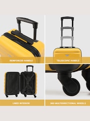 Rumena/črna - Flight Knight Hardcase velik karirast; s karirastim vzorcem in Suitcases and Cabin Case Set of 3 - Slika 7 iz 7