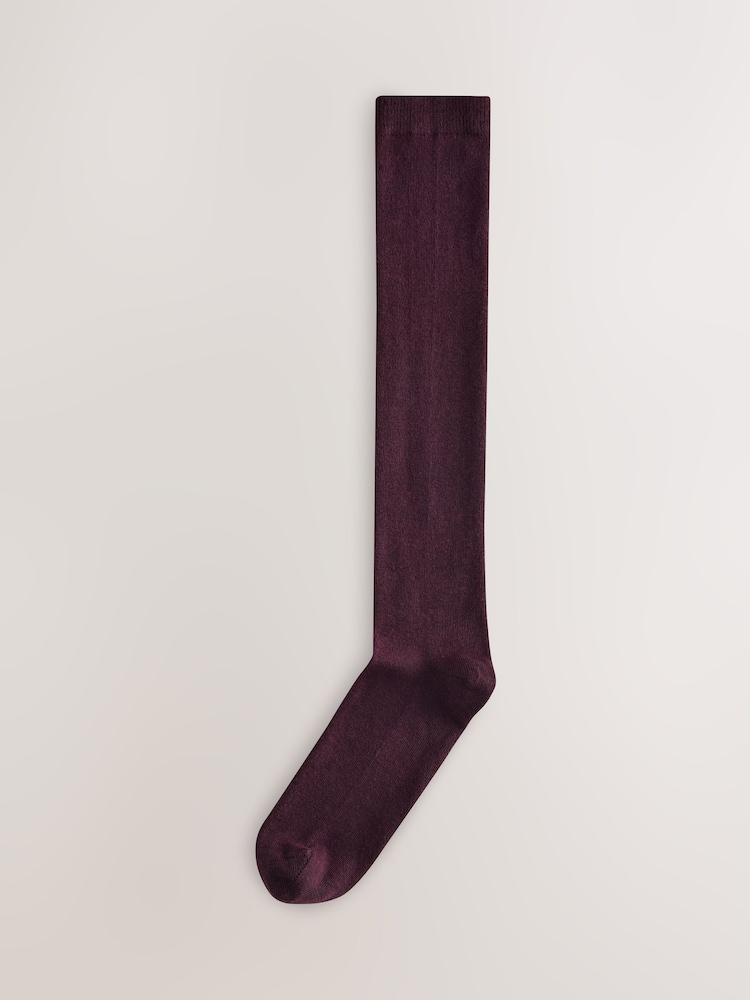 Burgundy Red Modal Blend Knee High Socks 2 Pack - Image 2 of 5 Burgundy Red Modal Blend Knee High Socks 2 Pack - Image 2 of 5