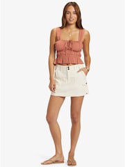 Roxy Cream Cotton Mini Skirt - Image 7 of 8