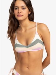 Roxy Green Multi Vista Stripe Bikini Top - Image 5 of 9