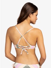 Roxy Green Multi Vista Stripe Bikini Top - Image 6 of 9