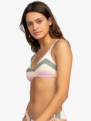 Roxy Green Multi Vista Stripe Bikini Top - Image 7 of 9